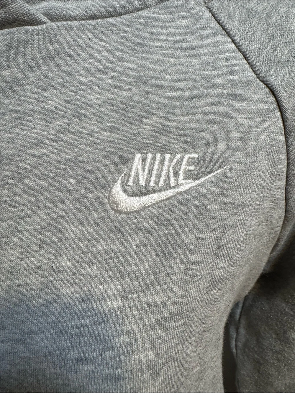 Nike Women’s Light Gray Pullover Hoodie with White Logo - Picture 3 of 5
